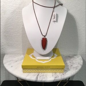 KENDRA SCOTT ‘Kimmy’ Necklace, Antique Brass/Rust